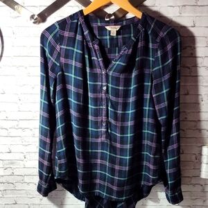 Lucky Brand Plaid Flannel Top